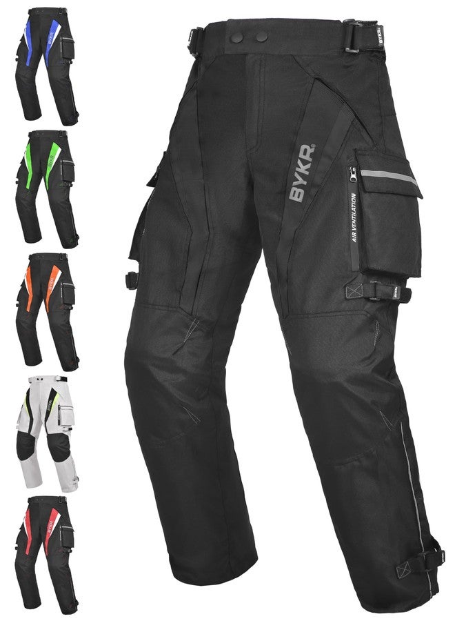 BYKR Motorcycle Pants for Men & Women Armored Cordura Overpants Enduro ATV Dual Sports Motocross Cargo Touring Adventure Pant (30WX30L, Black) - Image 1